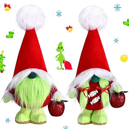 2 Pieces Christmas Decorations Plush Elf Doll Gnome Handmade Plush Elf Gnome for Christmas Tree Party Holiday Farmhouse Home Decor (Delicate Style)