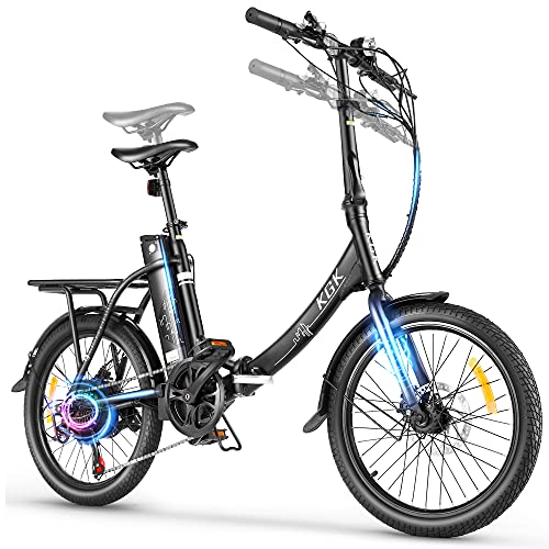 Folding Electric Bike for Adults Electric Mountain Bike 20″/26″ Commuter E Bike 350W 20MPH Electric Bicycle with Removable 10.4Ah Battery, Shimano 7 Speed Gears