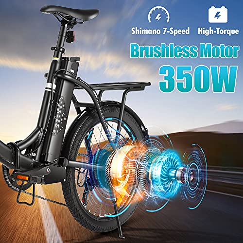 Folding Electric Bike for Adults Electric Mountain Bike 20″/26″ Commuter E Bike 350W 20MPH Electric Bicycle with Removable 10.4Ah Battery, Shimano 7 Speed Gears | The Storepaperoomates Retail Market - Fast Affordable Shopping