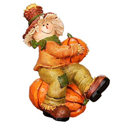 Christmas Decorations Gift Fiurines Scarecrow Table Decor Figurines Fall Figurine Decoration Smiling Autumn Harvest Pumpkins Thanksgiving Halloween Easter (Fall Figurine06)