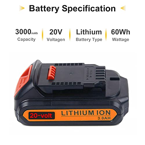 2Pack 20V 3.0Ah DCB206 Battery and DCB112 12V/20V Charger Replacement for Dewalt 20V Battery DCB207 DCB204 DCB201 DCB206 DCB180 DCD985B DCB200 DCD/DCF/DCG Series | The Storepaperoomates Retail Market - Fast Affordable Shopping