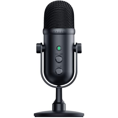 Razer Seiren V2 Pro USB Microphone for Streaming, Gaming, Recording, Podcasting on PC, Twitch, YouTube: High Pass Filter – Mic Monitoring and Gain Control – Built-in Shock Absorber and Mic Windsock
