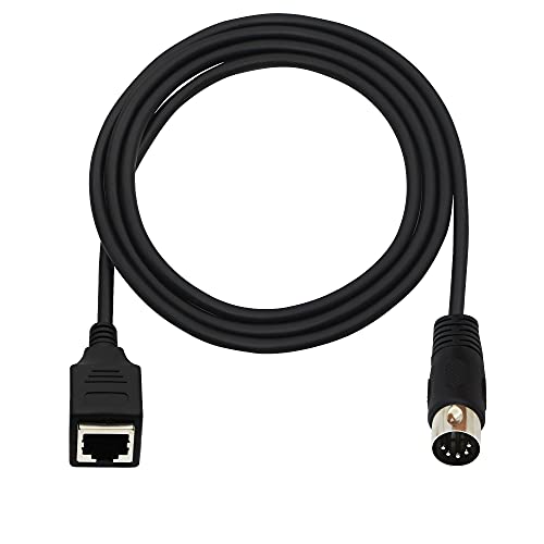 GINTOOYUN DIN 5 PIN to RJ45 Cable, 5-pin Male to RJ45 Female Plug Din Audio Cable for Audio Mixer, Electronic Drum, MIDI Keyboard, etc(1.5m)