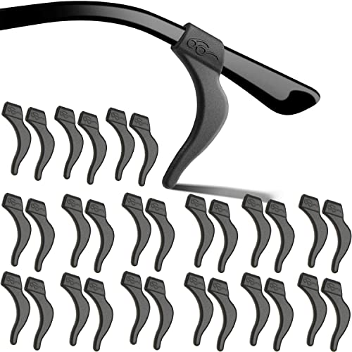 MOLDERP Eyeglass Ear Grips – 15 Pairs Glasses Anti-Slip , Comfortable Silicone Elastic Eyeglasses Temple Tips Sleeve Retainer, Prevent Eyewear Sunglasses Spectacles Glasses Slipping (Black)