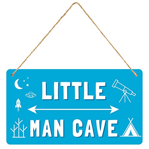 Little Man Cave Decor for Nursery,Boy Room Decor for Bedroom Teepee Tent for Kids Room Signs for Door,Boy Decor for Bedroom, Boys Only Sign for Room Boys Water Proof Plastic Decoration Hanging Sign Cute Stuff for Kids£¨11inch x 6.10inch£©