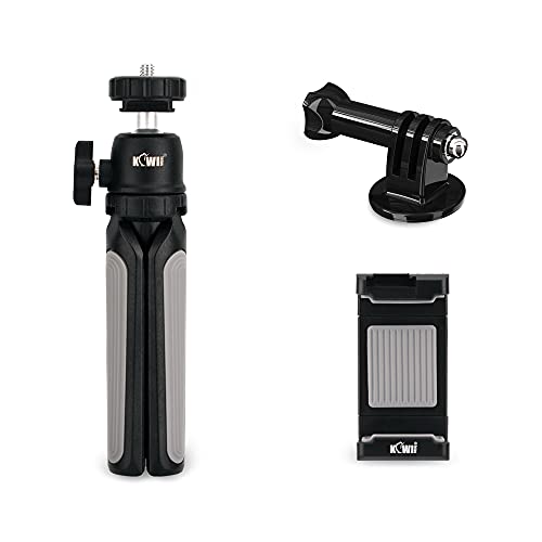 Mini Phone Camera Tripod Selfie Stick Tripod Stand with Smart Phone Clip + Tripod Mount Adapter Tabletop Stand Camera Stand for Gopro Cameras