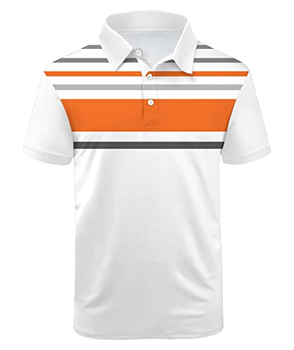 ZITY Golf Polo Shirts for Men Short Sleeve Athletic Tennis T-Shirt 052-Orange L