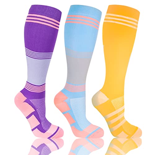 3 PCS Plus size compression socks ​knee high wide calf 20-30 mmhg 2xl 3xl 4xl 6xl circulation breathable for nurse varices