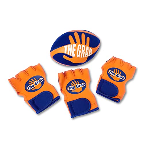 The Grab Football – Make Incredible One Handed Catches, Game of Catch and Throw Football Toy, Includes 3 Gloves