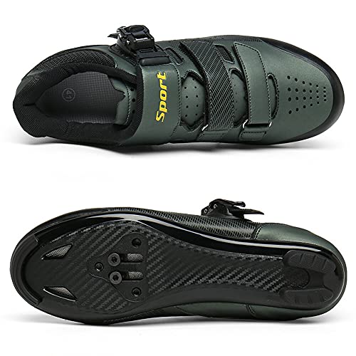 Mens Womens Road Bike Cycling Shoes Indoor Peloton Bike Riding Shoes with Cleats Clip Compatable SPD Delta Lock Pedal Green 280 | The Storepaperoomates Retail Market - Fast Affordable Shopping