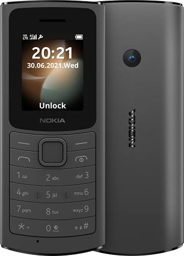 Nokia 110 4G LTE Volte Unlocked Single GSM 4G Worldwide FM Mp3 Player (NOT At&t Cricket Verizon Boost) (Black)