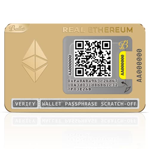 Ballet Real Ethereum (ETH), Gold Edition – Physical Cryptocurrency Wallet with Multicurrency Support, The Easiest Crypto Cold Storage Wallet (Single)
