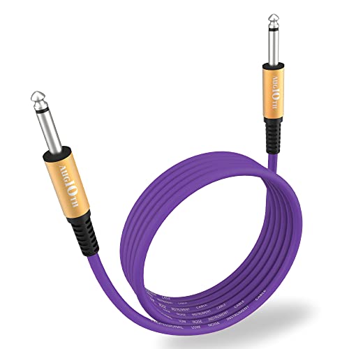 Augioth Guitar Cable 20 ft, Stage Electric Instrument Bass Cable AMP Cord 1/4 Straight to Straight Purple