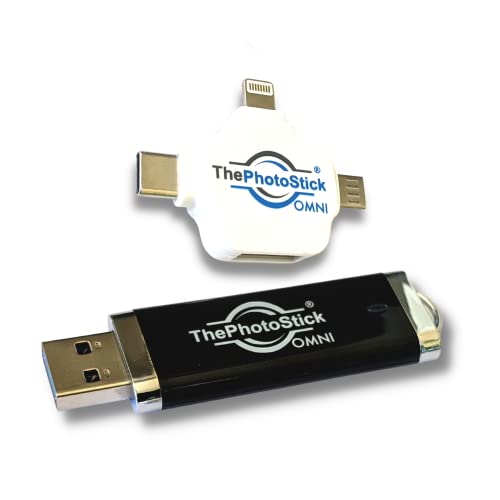 ThePhotoStick Omni 128GB – Effortless Photo and Video Backup for Apple, Android and Windows Devices