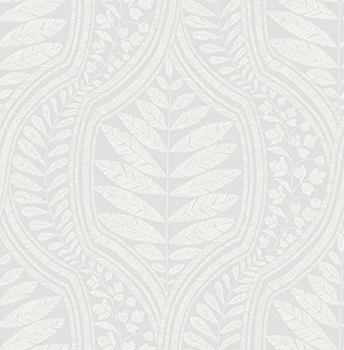 Scott Living Grey Foliate Peel & Stick Wallpaper