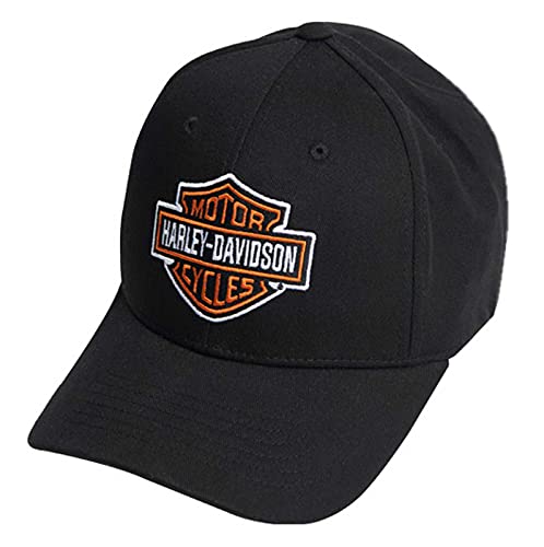 Harley-Davidson Men’s Classic B&S Curved Bill Stretch Fit Baseball Cap (L/XL) Black