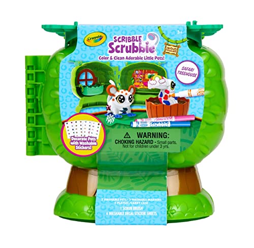 Crayola Scribble Scrubbie Pets Safari Treehouse, Toy Storage Case, Gift for Boys & Girls