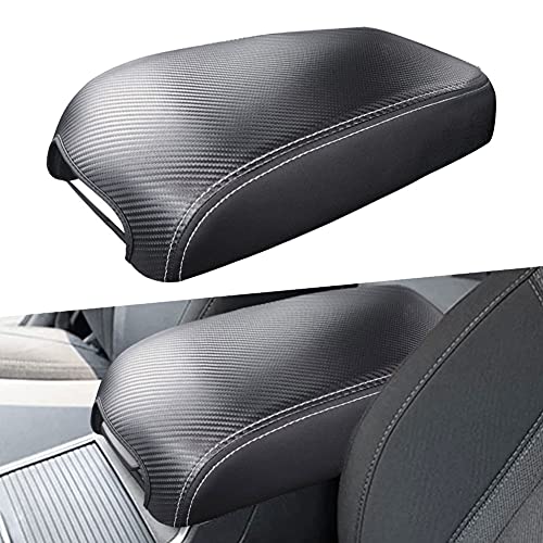 sportuli Center Console Cover Anti-Scratch Leather Armrest Cover Replace for 2011-2022 2023 Dodge Charger Chrysler 300 300C (Carbon Fiber)