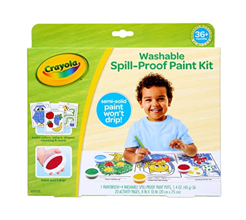 Crayola Spill Proof Paint Set, Washable Paint for Kids, Gift
