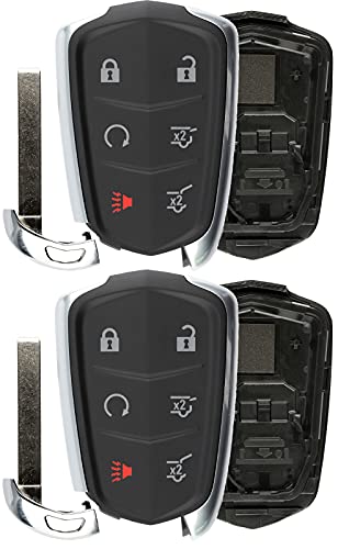 2x Remote Key Fob Shell Insert Case Replacement for Cadillac Escalade HYQ2AB 6btn