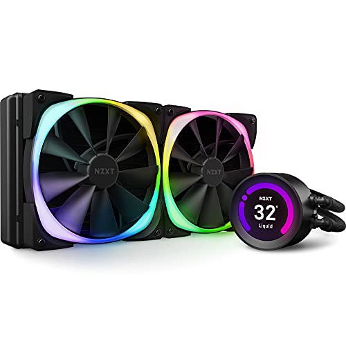NZXT Kraken Z63 RGB 280mm – RL-KRZ63-R1 – AIO RGB CPU Liquid Cooler – Customizable LCD Display – Improved Pump – Powered by CAM V4 – RGB Connector – Aer RGB 2 140mm Radiator Fans (2 Included)
