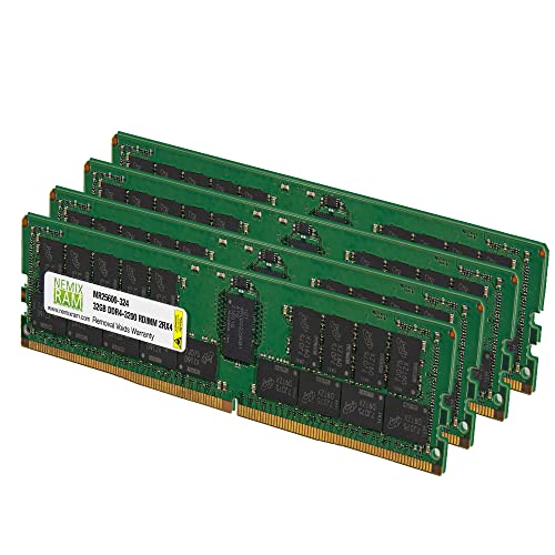 NEMIX RAM 128GB 4x32GB DDR4-3200 PC4-25600 2Rx4 ECC RDIMM Registered Server Memory by NEMIX RAM