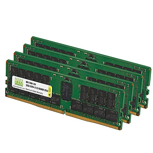 128GB (4x32GB) DDR4-2133MHz PC4-17000 ECC RDIMM 2Rx4 1.2V Registered Memory for Server/Workstation