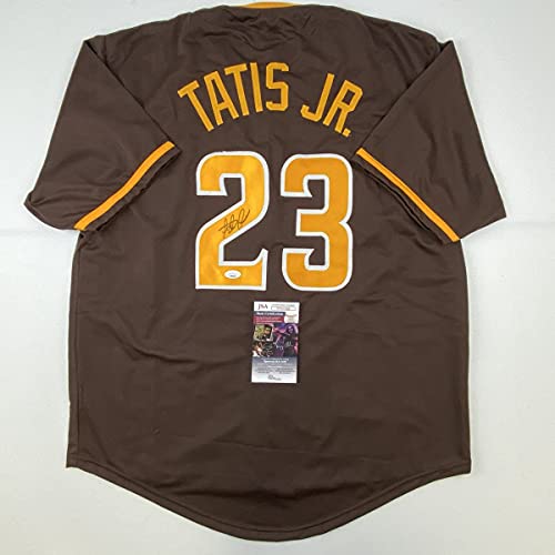 Autographed/Signed Fernando Tatis Jr. San Diego Brown Baseball Jersey JSA COA