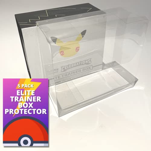Pokemon Case (Elite Trainer) Clear Plastic Display Box for ETB Elite Trainer Box, Convenient, Stackable Storage Solution for Collectors Gifts Pokemon Cards Protector…