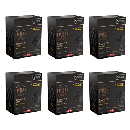 Mr and Mrs Mill Blonde Roast Single Serve Espresso Pods | K-fee® & Starbucks® Verismo* Compatible | 72 Count (6 boxes X 12 Pods)