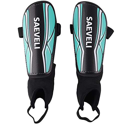 Saeveli Soccer Shin Guards for Toddlers Kids Youth – Lightweight and Durable Shin Pads with Ankle Protection for Kids 2-14 Years Old Boys and Girls (XS, Black)