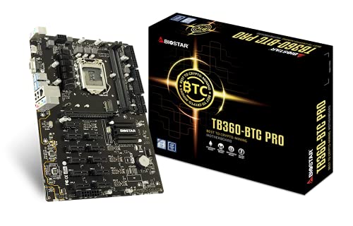 Biostar USA Warranty TB360-BTC PRO 2.0 Core i7/i5/i3 (Intel 8th and 9th Gen) LGA1151 Intel B360 DDR4 12 GPU Mining Motherboard Upgraded Model