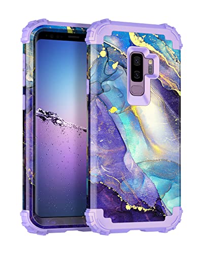 Rancase for Galaxy S9 Plus Case,Three Layer Heavy Duty Shockproof Protection Hard Plastic Bumper +Soft Silicone Rubber Protective Case for Samsung Galaxy S9 Plus,Purple