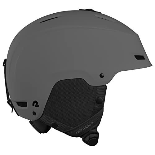 Retrospec Zephyr Ski & Snowboard Helmet for Adults – Adjustable with 9 Vents – ABS Shell & EPS Foam – Matte Basalt – Large 59-62cm