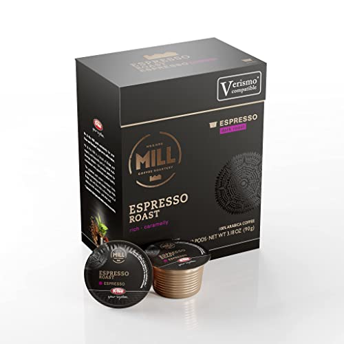 Mr and Mrs Mill Dark Roast Espresso K-fee® & Starbucks® Verismo* Compatible | 72 Count (6 boxes X 12 Pods) | Single Serve Espresso Pods
