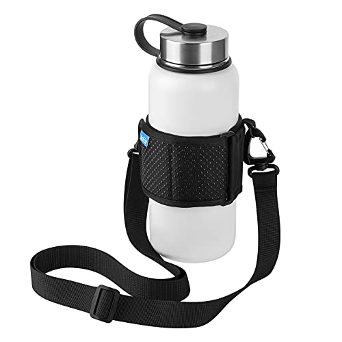 Xxerciz Water Bottle Carrier Holder with Adjustable Shoulder Strap Universal Bottle Sling for Walking Hiking Camping