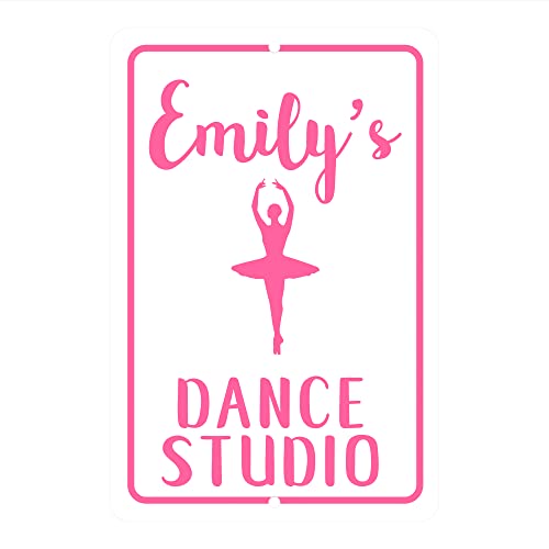Pattern Pop Personalized Ballet Dance Studio Metal Room Sign (12×18 Inches)
