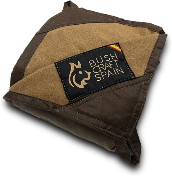 Bushcraft Spain Waterproof Oilskin / Waxed Cotton Canvas Floor / Ground Sheet with Wool Lining 80 x 59 inches for Survival, Traditional Camping, and Bushcraft