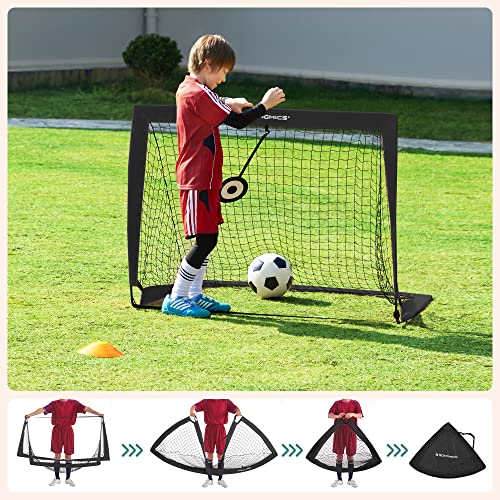 SONGMICS Portable Soccer Goal, Folding Kids Soccer Net with Target and Training Cones, for Backyard, Park, Garden, Beach, Quick Assembly, Black USZQ421B01 | The Storepaperoomates Retail Market - Fast Affordable Shopping