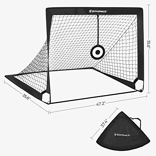 SONGMICS Portable Soccer Goal, Folding Kids Soccer Net with Target and Training Cones, for Backyard, Park, Garden, Beach, Quick Assembly, Black USZQ421B01 | The Storepaperoomates Retail Market - Fast Affordable Shopping