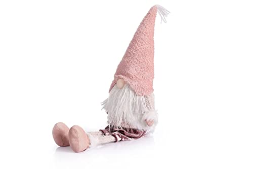 Home Plush Gnomes – FEIBEBO Swedish Tomte Elf Christmas Decor Nordic Gnome Doll Long Legs Decorations for Home Shelf Display Decoration. (Pink)