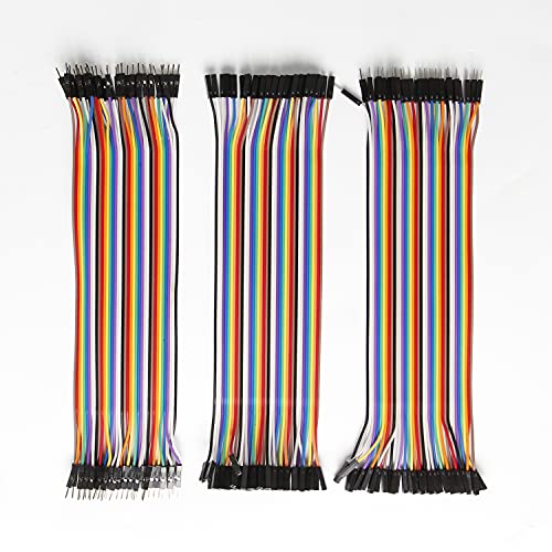 120pcs Multicolored Dupont Wire 40pin Male to Female,Male to Male,Female to Female Breadboard Jumper Wires Ribbon Cables Kit