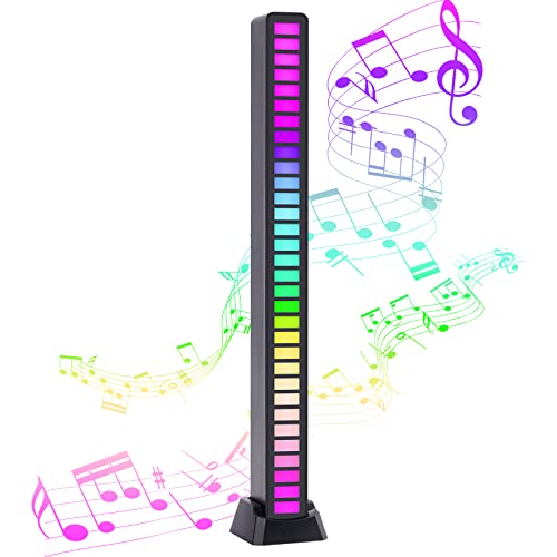 Smart Sound Control Music Level Lights Bar, Voice-Activated Pickup Rhythm Light 32 Bit Colorful Sound Pickup Ambient Lights for Gaming Car PC TV Party and More
