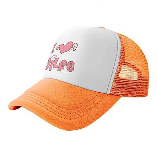 Ennary Trucker Hat Sports Baseball Cap Casual Hip-Hop Unisex Leisure Adjustable Size Orange