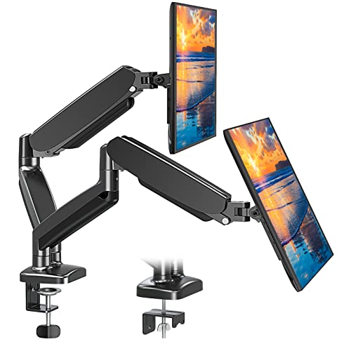MOUNT PRO Dual Monitor Mount Fits 13 to 32 Inch Computer Screen, Height Adjustable Monitor Stand for 2 Monitors, Gas Spring Monitor Arm Holds up to 17.6lbs Each, Monitor Desk VESA Mount 75×75, 100×100