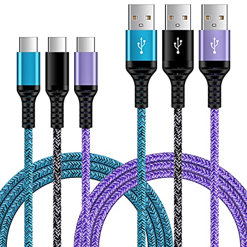 Type C Charging Cable 3Pack 3FT Fast Charge Android Charger Cable Power Cord for Moto G Power Stylus Pure Play Z3,Samsung Galaxy S23 S21 A12 A50 Z Flip 4 3 S22 A14 A13 5G A32 A52 A53 S20,LG Stylo 6 5