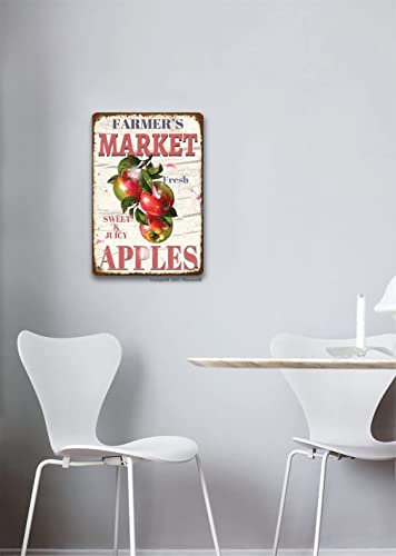 Farmers Market Fresh Sweet And Juicy Apples Vintage Poster Tin Sign Bathroom Home Garden Retro Store Cafe 8X12 Inch Retro Look Metal Poster Sign For Home Farm Garage Quotes Wall Decor | The Storepaperoomates Retail Market - Fast Affordable Shopping