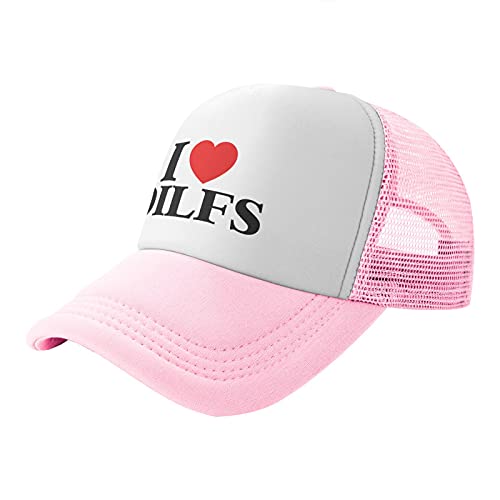 Ennary Trucker Hat Sports Baseball Cap Casual Hip-Hop Unisex Leisure Adjustable Size Pink
