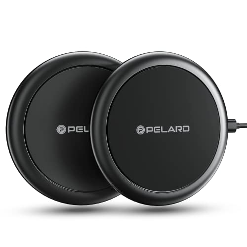 2023 Wireless Charger for Samsung [2 Pack], PELARD 15W Max Fast Wireless Charging Pad for Samsung S23/S22/S21, Charging Pad for iPhone 13/12/11/Series AirPods Pro/AirPods/Galaxy Buds (NO QC Adapter)