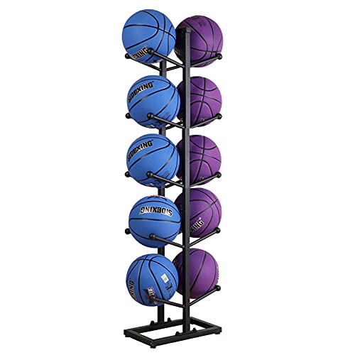 Freestanding Ball Storage Organizer Holder, Double-Sided Vertical Metal Ball Display Stand for Basketball Soccer, Garage/Gym/Outdoor (Size : 5 Tier)